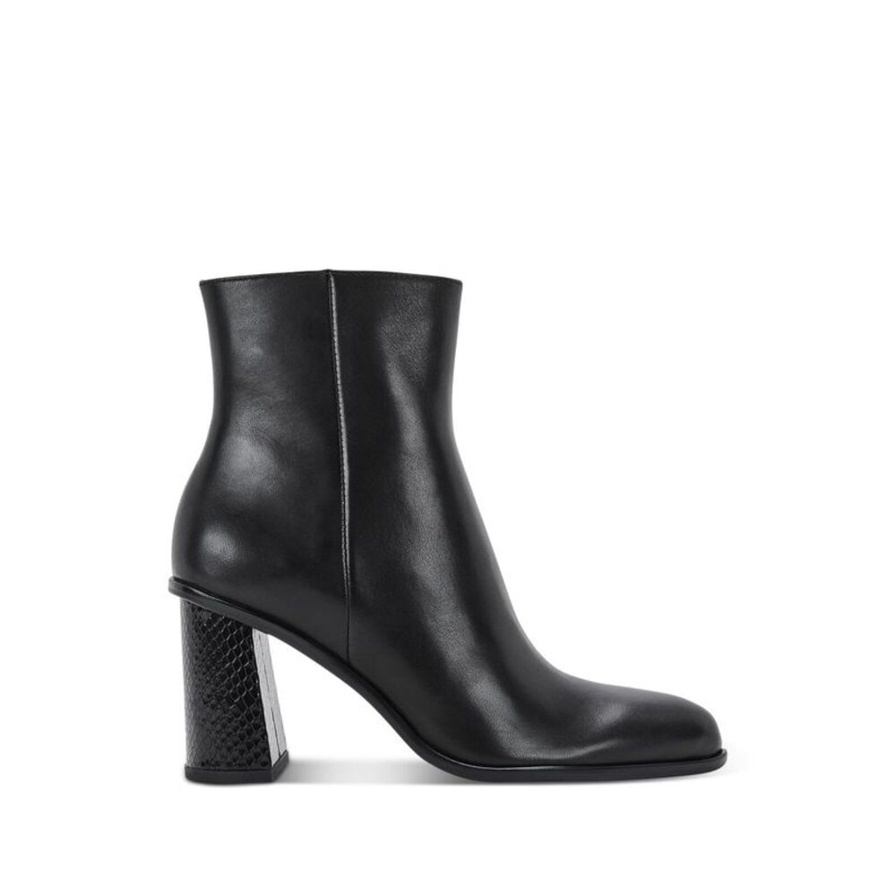 DOLCE VITA Womens Black Snake Heel Timone Toe Block Heel Leather Heeled Boots 10 - Picture 3 of 3